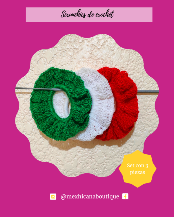 Set de Scrunchies de crochet - Image 11